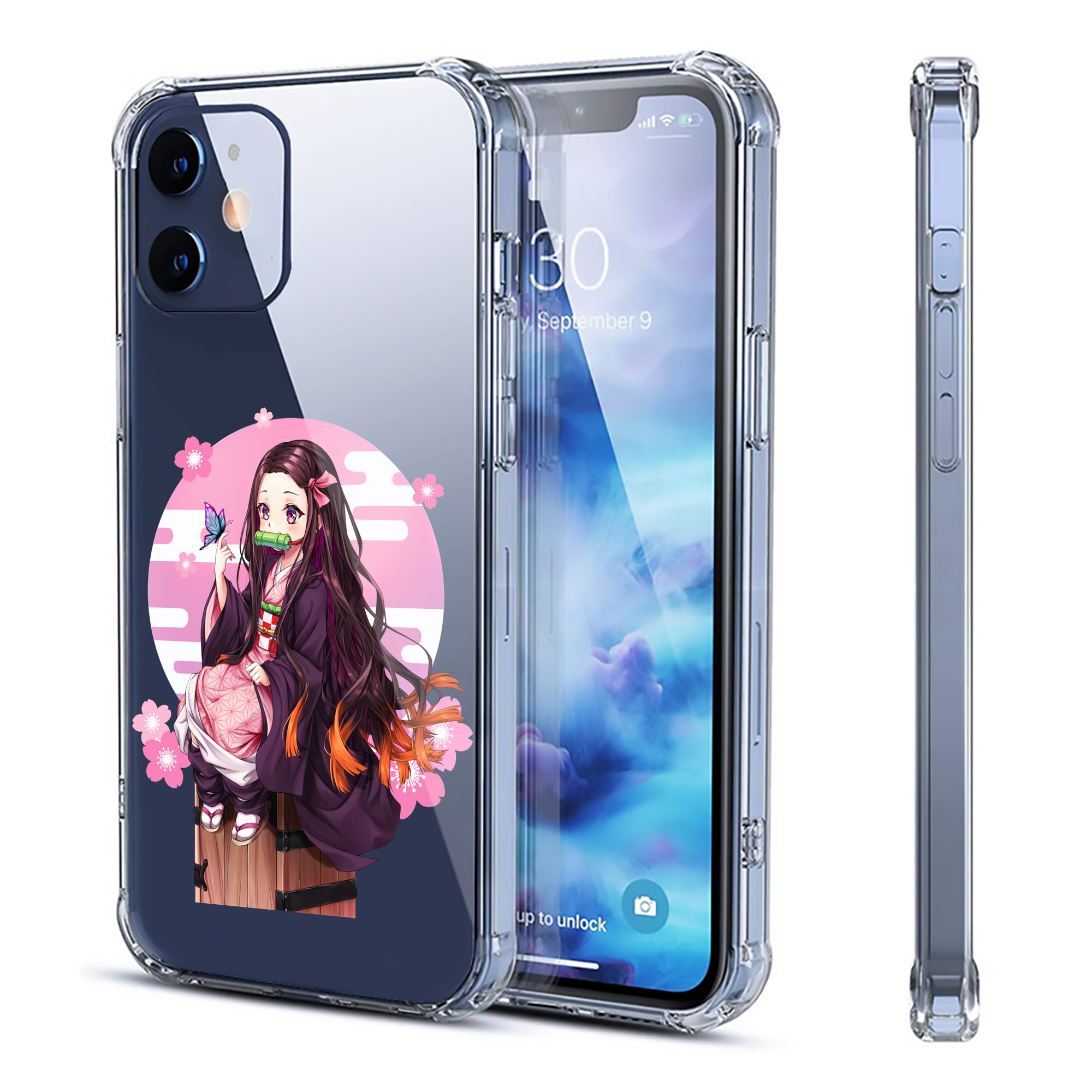 （画像用） 鬼滅の刃（きめつのやいば）竈門 禰󠄀豆子／かまど ねずこ Kamado Nezuko 【iPhone 12シリーズ対応】透明スマホケース（クリアソフトケース）